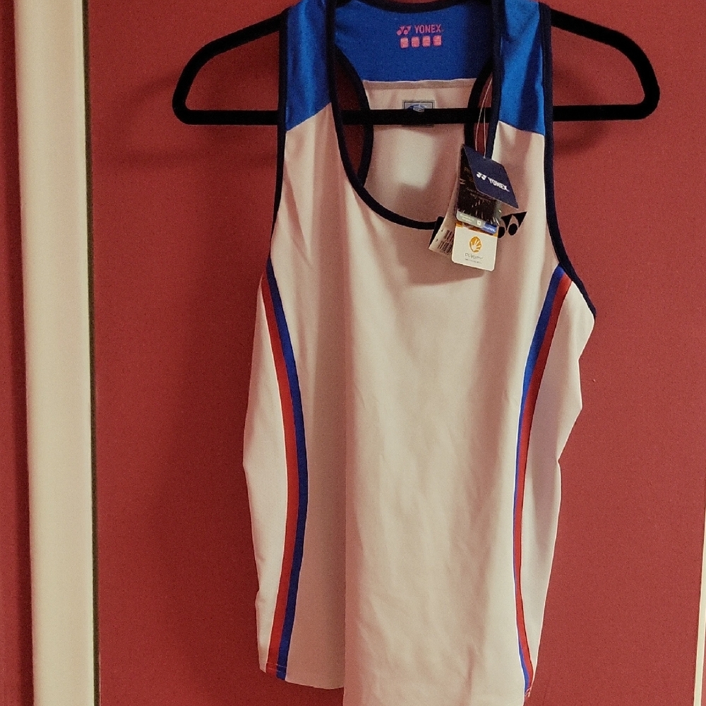 Onex Women's Blue, White, and Red Tank Top
